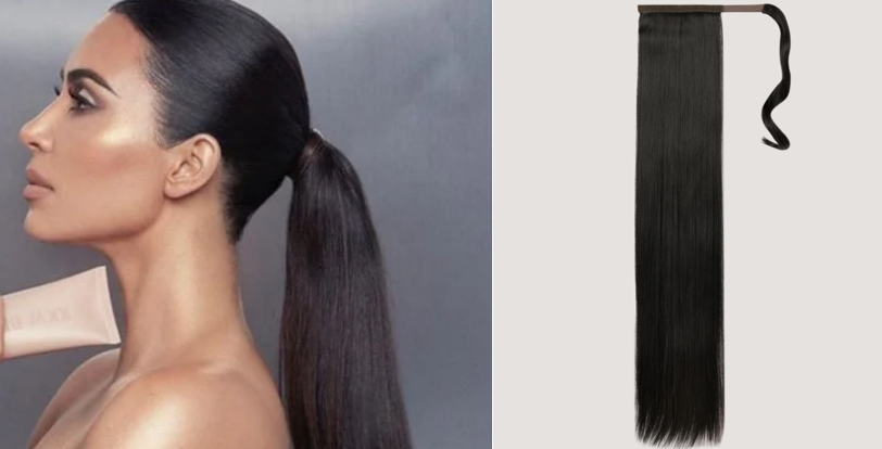Kim K inspired low ponytail